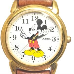 Disney X Lorus VTG Mickey Mouse Facing Left Gold-Toned Watch